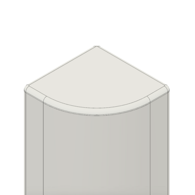 60-120-2 MODULAR SOLUTIONS POLYAMIDE PART<br>END CAP 45MM X 45MM ROUND CORNER LIGHT GRAY